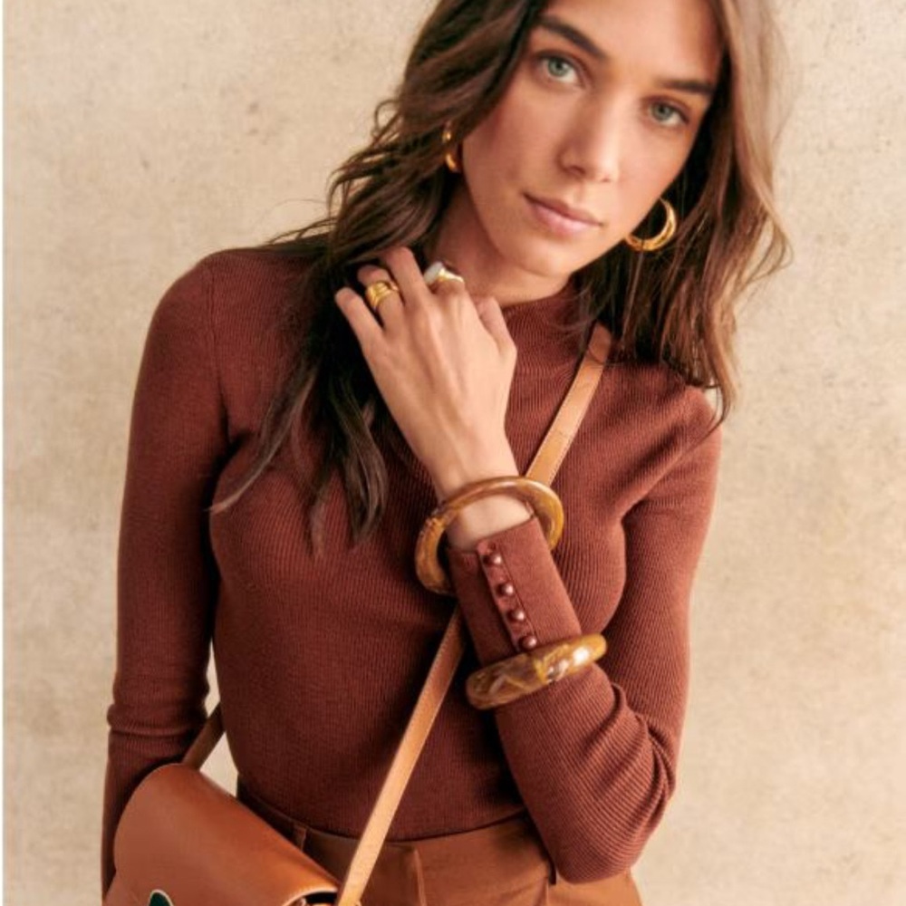Sezane Simon Jumper Caramel Color Size Small